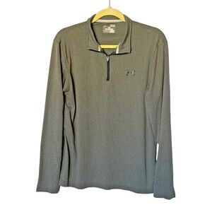 Under Armour Pullover Shirt Mens Size M 1/4 Zip Gray Loose Heatgear Athletic